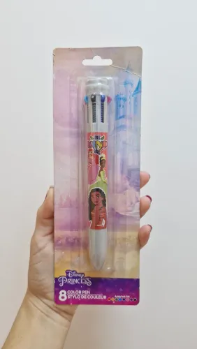 Caneta 8 cores Princesas Tiana Moana Ariel Importada