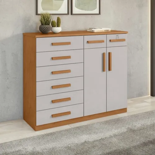 Cômoda 8 Gavetas com Sapateira Dupla Toronto tt667m