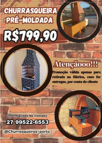 Churrasqueira pré-moldada em promoção