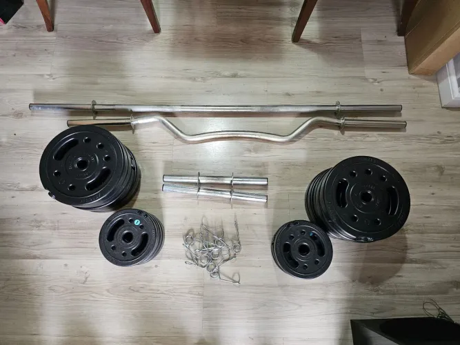 Kit de anilhas e barras Kenkorp - 60kg