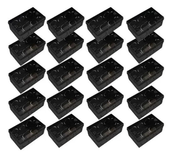Kit 24 Caixa De Luz 4x2 Tigre Pvc Embutir Preta Pesado