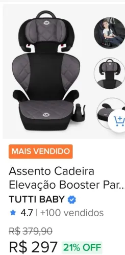 Cadeirinha assento elevado para automóvel 