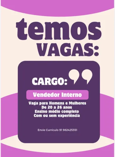 VAGA PARA VENDEDORO