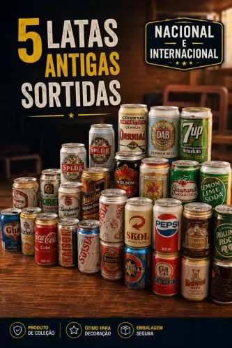 5 latas antigas sortidas, nacionais e internacionais