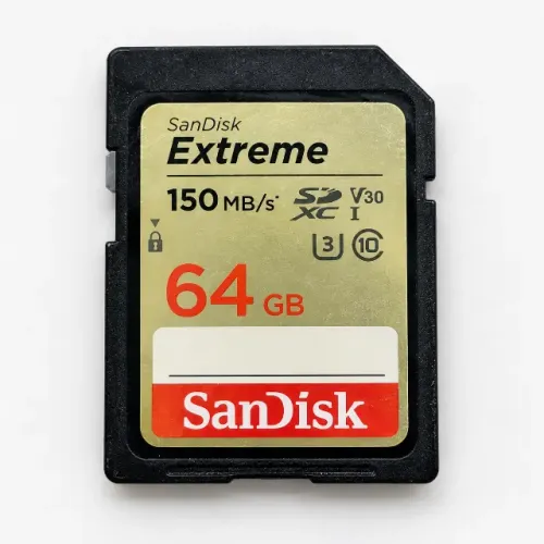 Cartão de Memória SanDisk Extreme 64GB SDXC 150MB/s - U3 V30 Classe 10