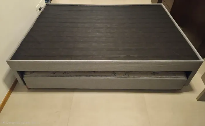 Base Cama box + cama auxiliar Linho