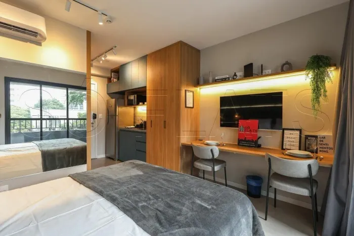 Studio B.side Faria Lima, disponível para locação com 24m² e 01 dormitório.