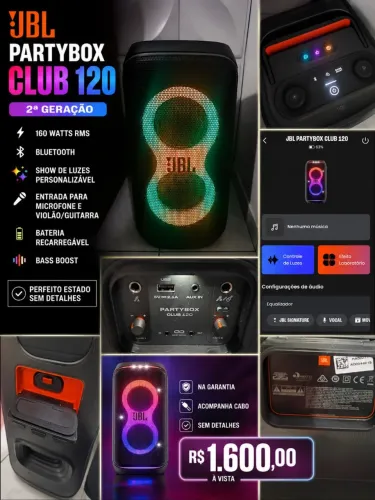 Caixa de som jbl partybox club 120 perfeito estado