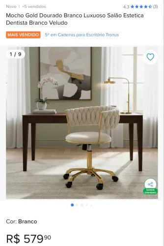 Mocho Gold Dourado Branco Luxuoso