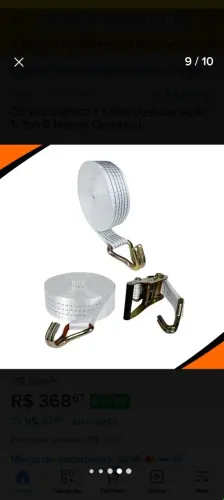 Cinta+catraca p/ amarração de cargas 5ton e 10ton