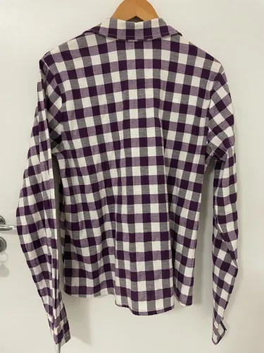 Camisa xadrez roxa tamanho P