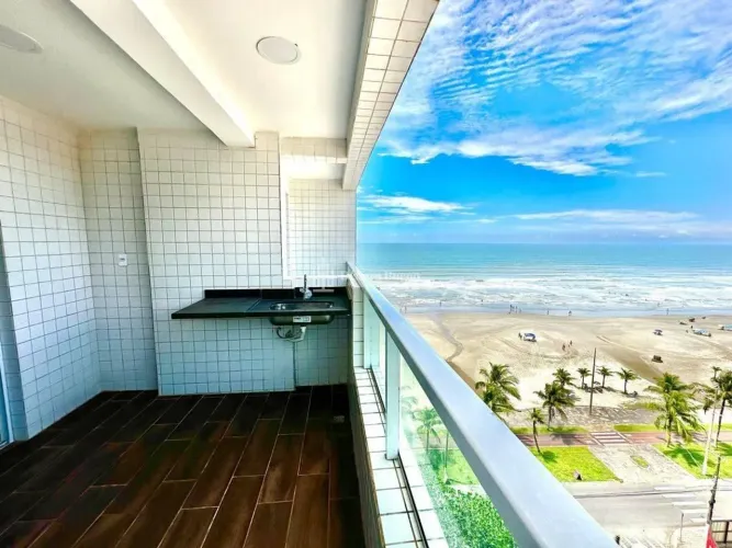 FRENTE MAR! Pronto Para Morar Fino Acabamento 2 Dormts 1 Suíte Varanda Gourmet