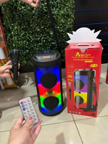 Caixa De Som Avision Bluetooth, Microfone, Karaoke A1-132