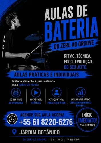 Aulas de bateria particulares 