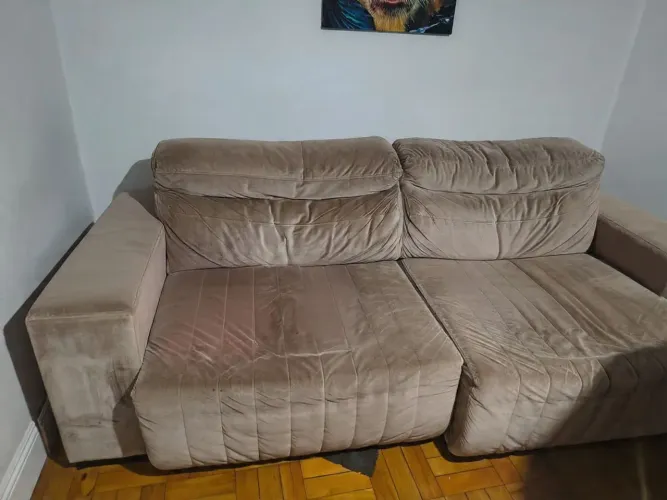Sofá modular cinza usado 