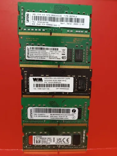 Lote 5 memórias ddr4 8gb notebook