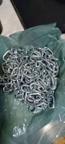 03 Metros de Corrente de Elos Soldados Zincada/Galvanizada - 6 mm