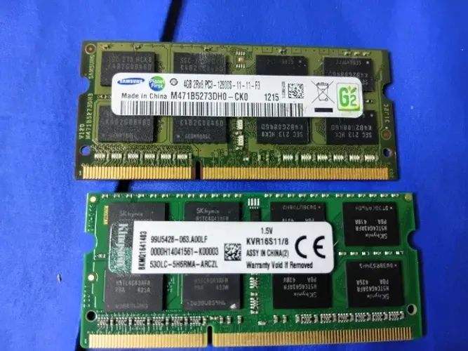 Par de Memórias RAM DDR3 Para Notebook - 8GB Kingston + 4GB Samsung