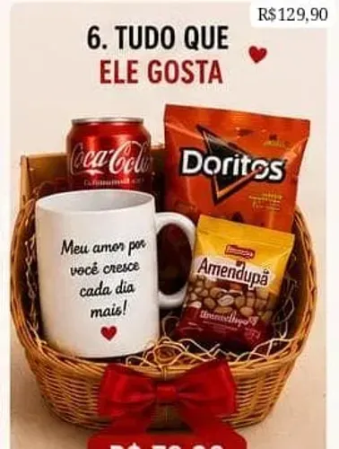 Cesta de presente para o dia dos namorados 