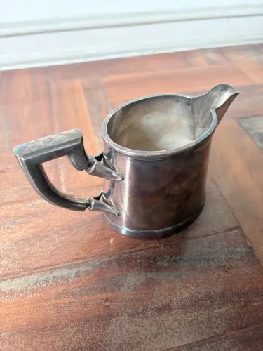 Leiteira Antiga Prata 90 Metal Prateado