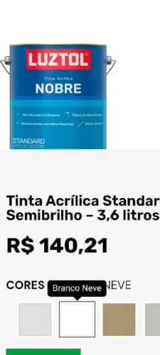 Tinta acrílica LUZTOL 3,6 L LACRADO