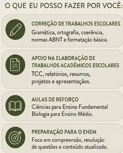 Aulas particulares de biologia para rede fundamental e médio