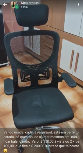 Vendo cadeira respirável 