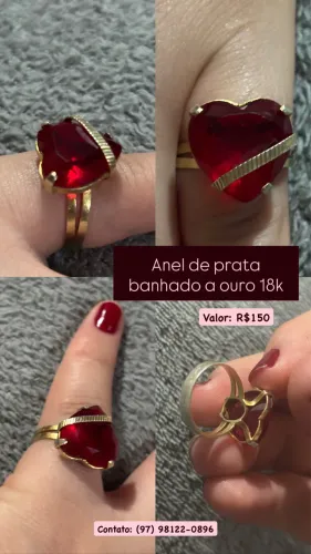 ANEL DE PRATA BANHADO A OURO