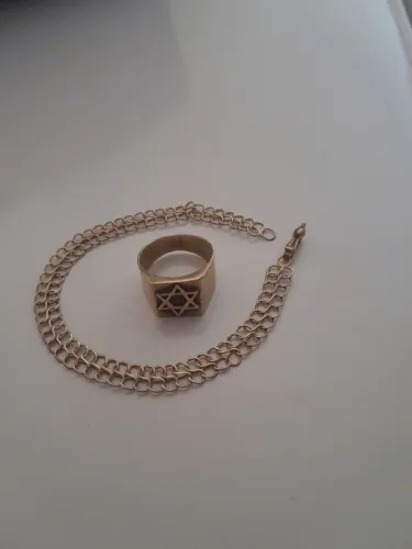 Vendo ou troco pulseira e anel de prata balhado a ouro!!
