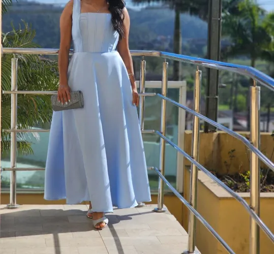 Vestido madrinha azul serenity