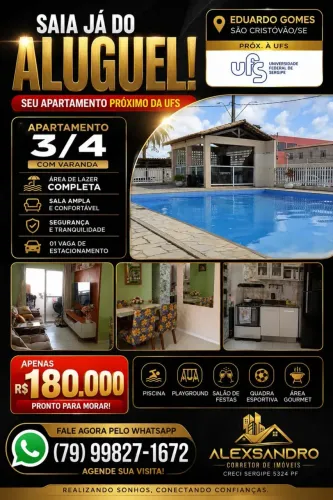 Imóvel para venda possui 64 metros quadrados com 3 quartos em Eduardo Gomes - São Cristóvã