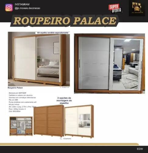 ROUPEIRO PALACE COM ESPELHO