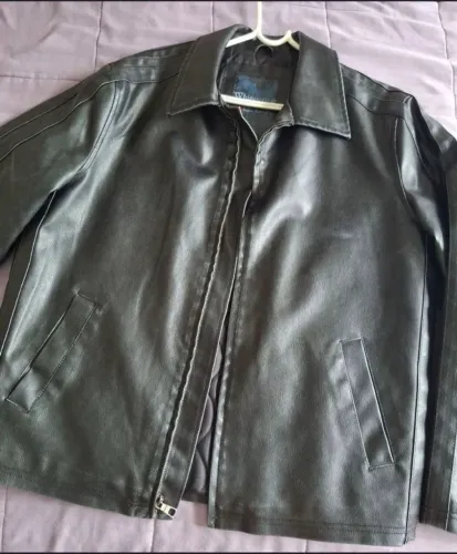 Jaqueta de couro masculina M