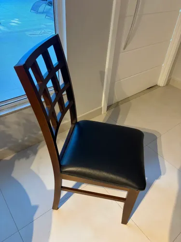 6 Cadeiras para sala de jantar em couro natural 