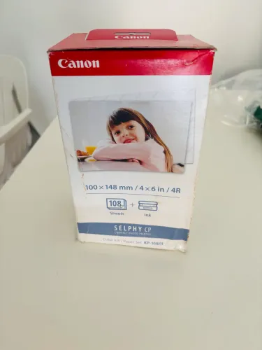 Papel Fotográfico Canon p/ Impressoras Selphy KP-108IN, Branco, 100x148 mm