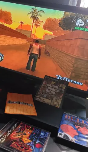 PS2 slim desbloqueado + GTA San Andreas original