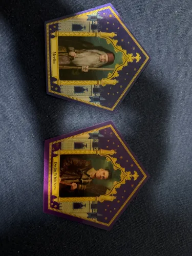 Merlin e Devlin - cards sapo de chocolate Harry Potter 