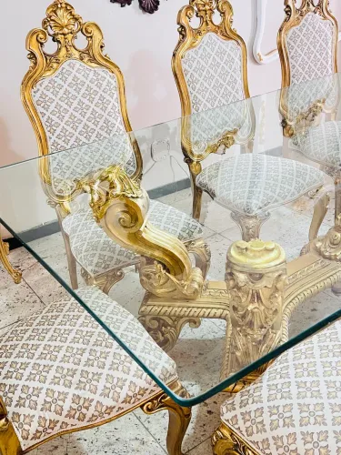 Mesa de jantar com 8 cadeiras Luís xv 