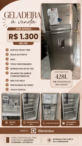 Geladeira inox água na porta