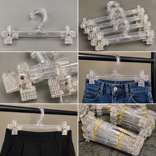 Cabide Acrílico Transparente com Presilhas para Calças e Saias - Usado