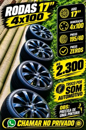 Vendo rodas 17 4x100 - pneus zeros