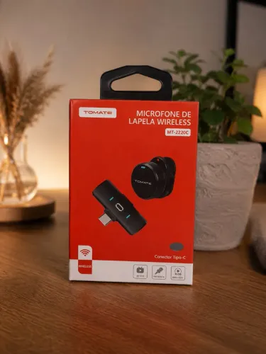 Microfone de lapela wireless 