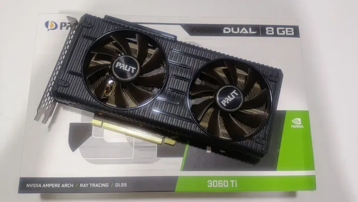 RTX 3060 Ti Palit LHR na caixa