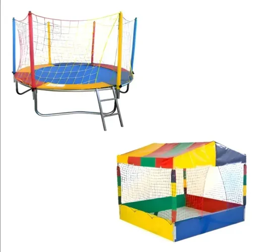 Cama elástica e piscina de bolinha