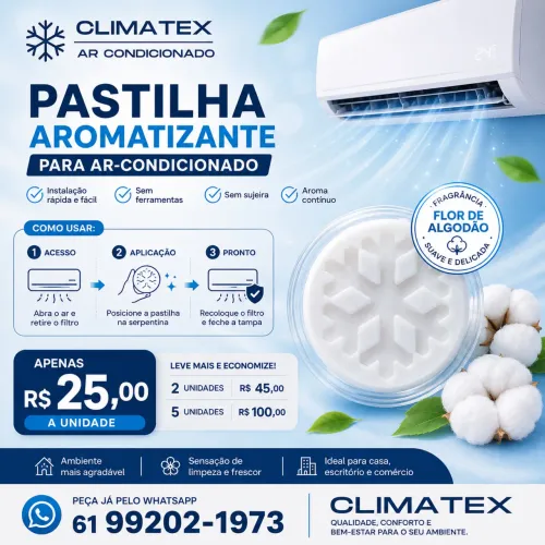 Pastilha aromatizante para ar condicionado Split for de algodão