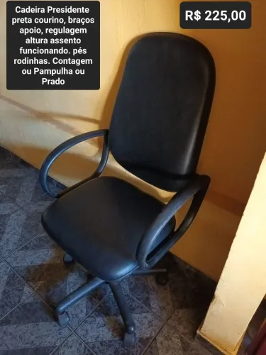 Cadeira Presidente courino preto