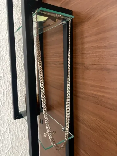 Corrente de prata elo duplo 10mm 80cm