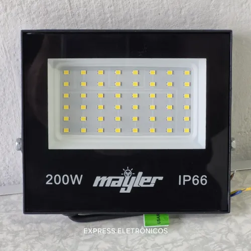 REFLETOR LED 200W IP66 FORTE HOLOFOTE LUZ BRANCO FRIO