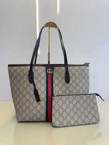 Bolsa Gucci Ophidia Tote GG Média em Canvas Bege Feminina Premium 