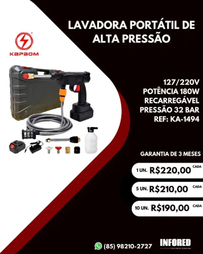 Lavadora portátil de alta pressão